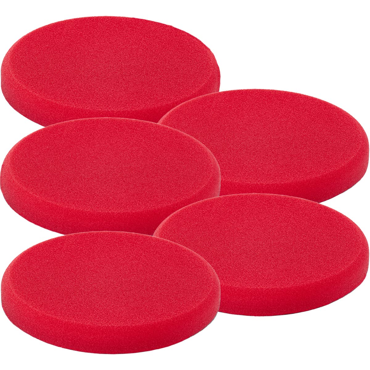 detailmate Polierpad Bundle - 5X POLYTOP Polierschwamm für Poliermaschine Cutting Pad rot 160 x 20 mm - Auto Politur Pad Set