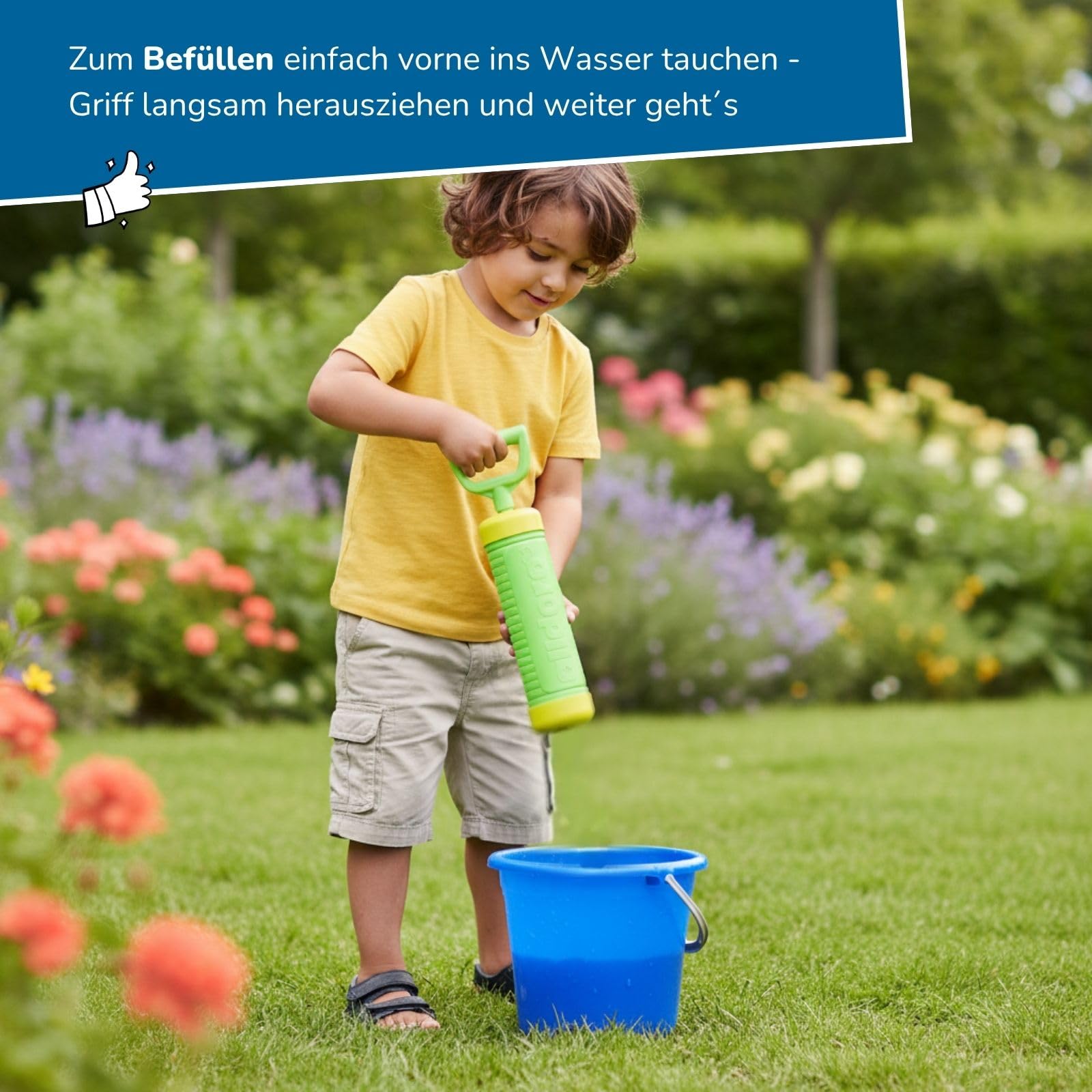 alldoro Wasserspritze 6er Set 30 cm, Wasserblaster, Spritzpistole | grüne Wasserblaster mit sehr hoher Reichweite für Garten & Strand, ideal als Geschenk für Kinder, Für Kinder ab 3 Jahre