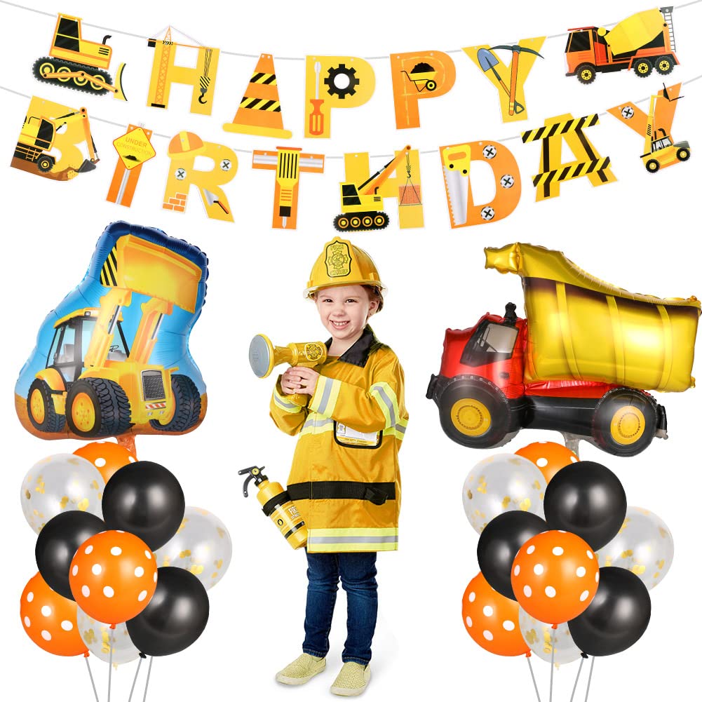 Décoration Anniversaire Chantier 4 Ans - Kit Vaisselle Et Déco Pour 16 Invités - Thème Excavatrice