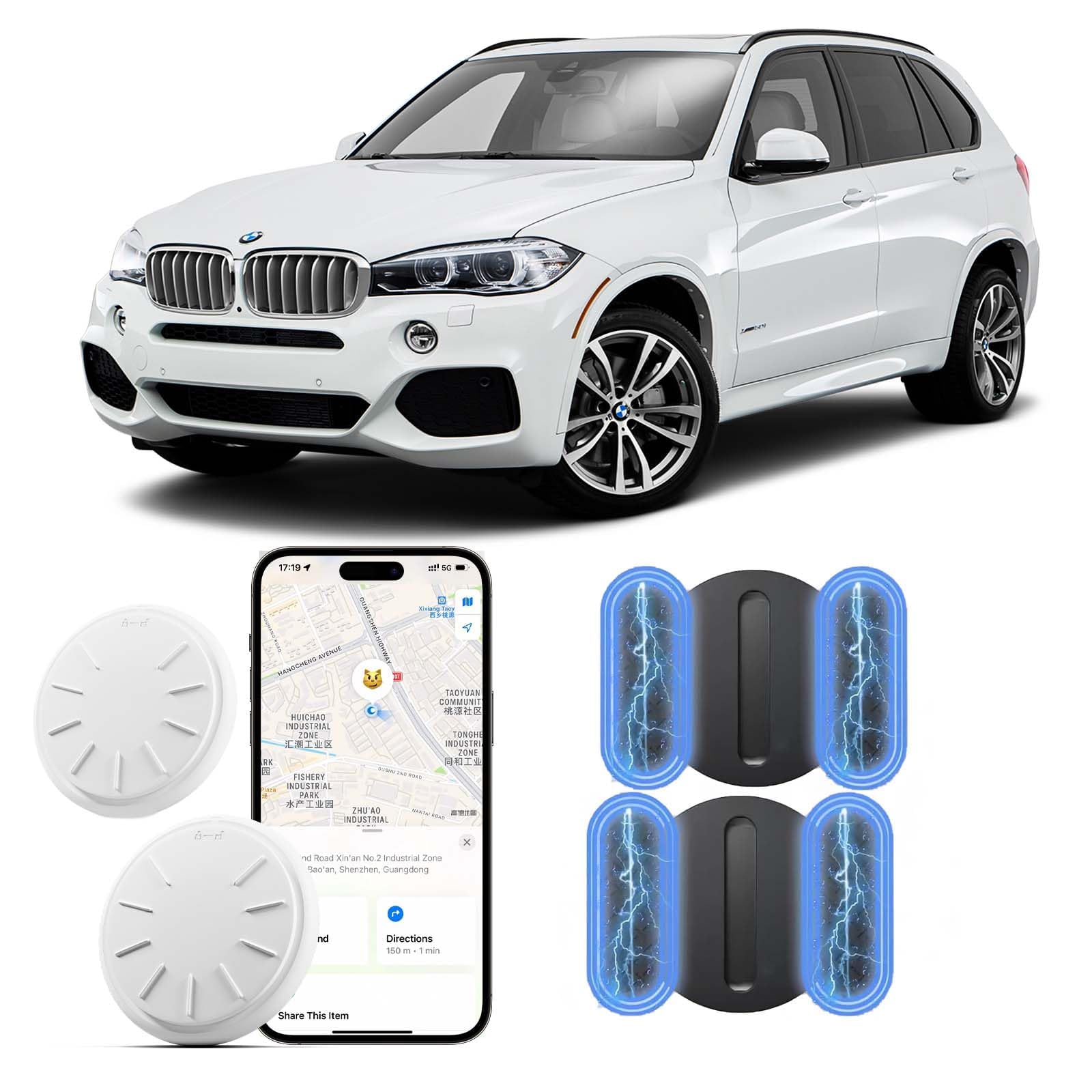 GPS Tracker for Vehicles, Work with Find My (iOS Only), Mini Hidden Car Tracker with Magnetic Case, No Monthly Fee (2PCS, Black)-picture-13