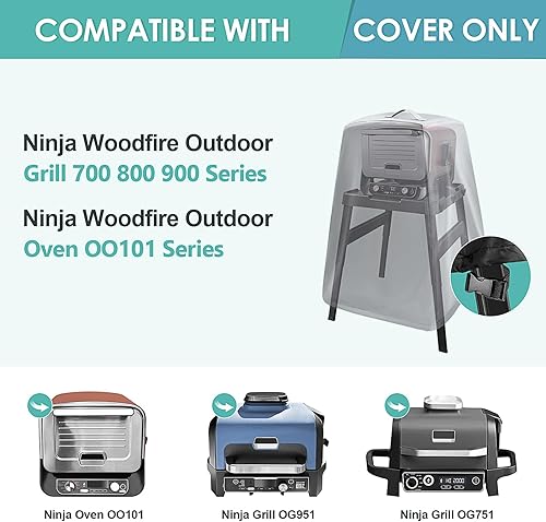 Miniatura 2 de Funda compatible con horno Ninja Woodfire para exteriores, funda impermeable para horno de pizza Ninja compatible con horno Ninja OO101 (serie
