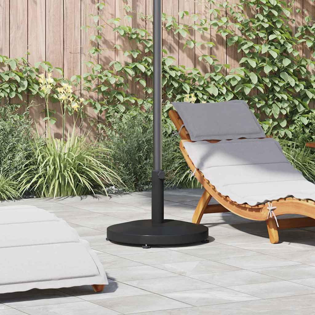Supporto per ombrellone nero, 48 x 48 x 32 cm, base in acciaio con ruote, per ombrellone da mercato, resistente alle intemperie, per balcone, terrazza, giardino, mobile e stabile