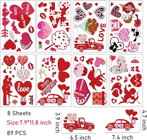 Miniatura 4 de Adhesivos para ventana de San Valentín calcomanías para ventana de Cupido diseño de doble cara calcomanías para ventana de vidrio hogar escuelas