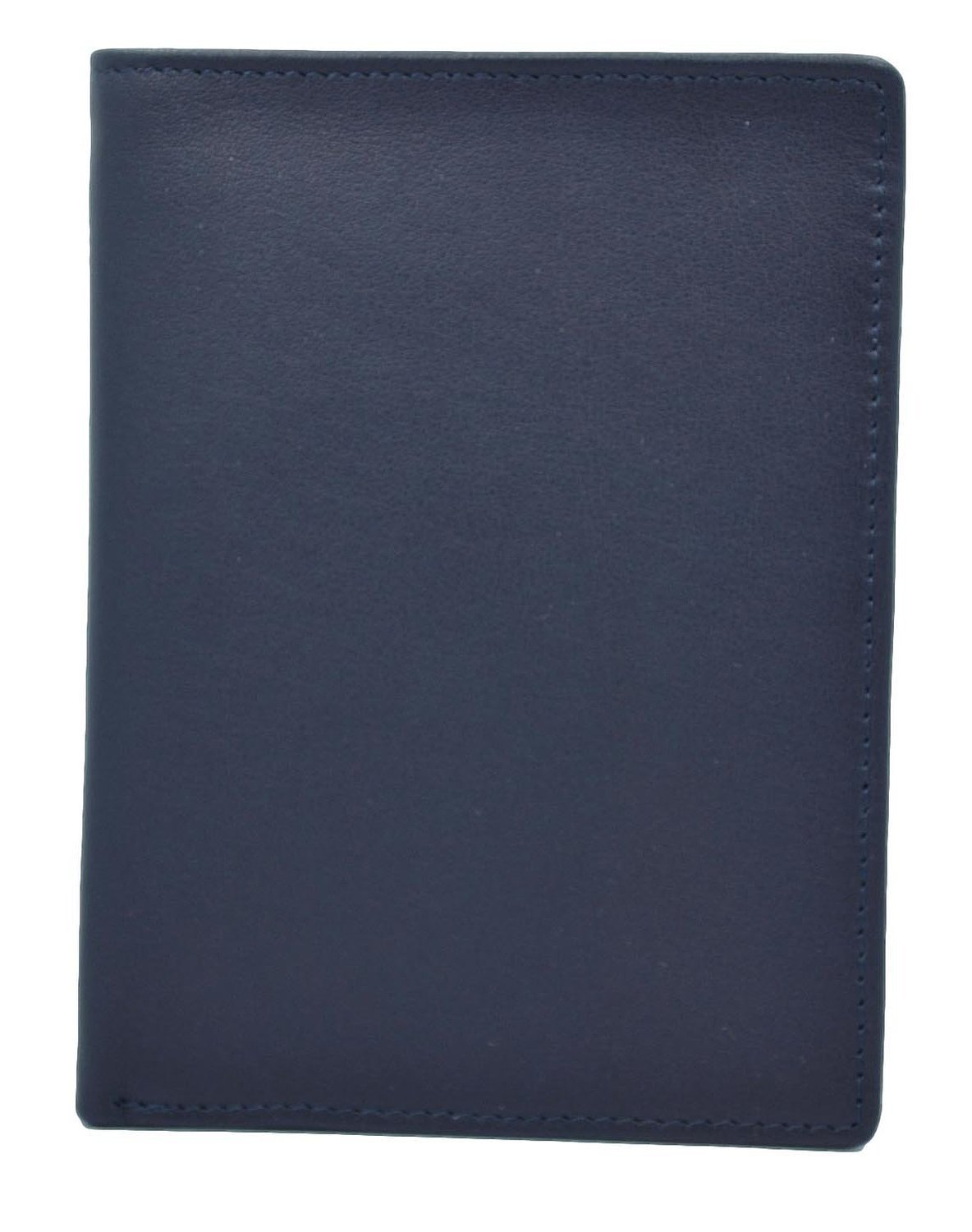 Royce Leather Rfid Blocking Bifold Passport Currency Travel Wallet Bi-Fold Wallet, Blue