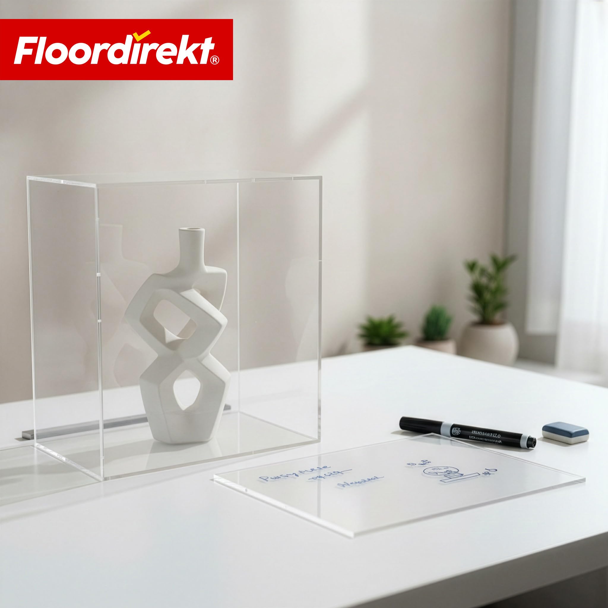 Floordirekt Polystyrol Platten Transparent - Kunststoff-Hartplatten - für Modellbau Architektur DIY - Kunststoffplatten | Transparent | 4,6 mm | 50 x 100 cm | 5 Platten