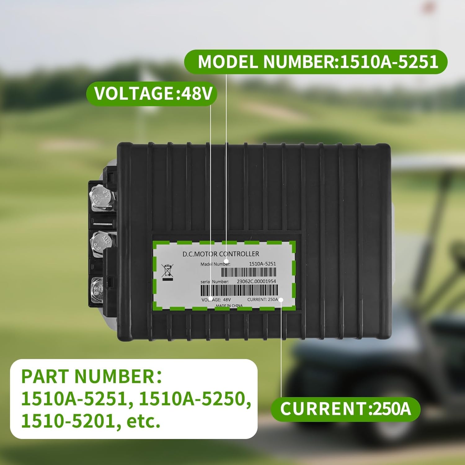 1510A-5251 DC Motor speed Controller forCurtis forClub Car Golf Cart Speed Controller, 1510A-5251 1510-5201 250A 48v golf cart controller.(1510A-5251)