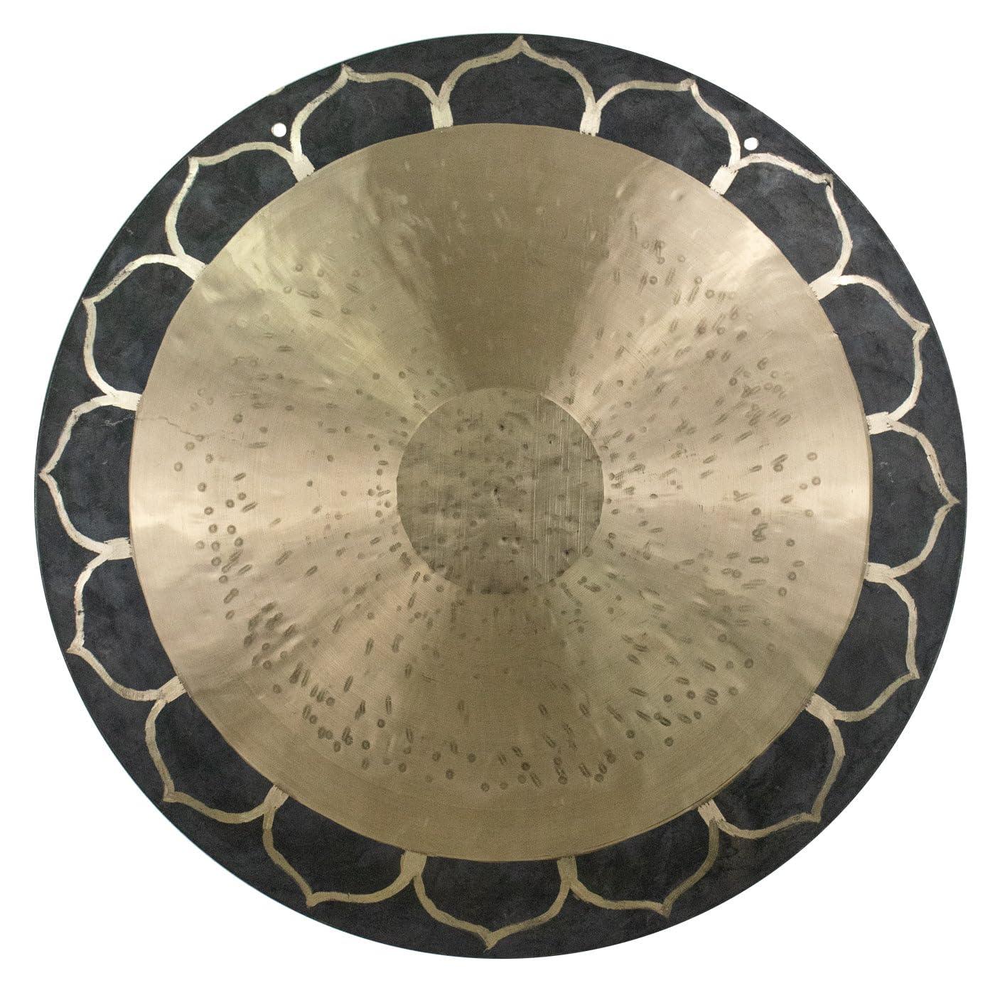 Temple Wind Gongs - Includes Mallet & Hanging Rope/Wind Gong Style Without Rim/Engraved Bronze Traditional Chinese Gong/For Spiritualism & Meditation