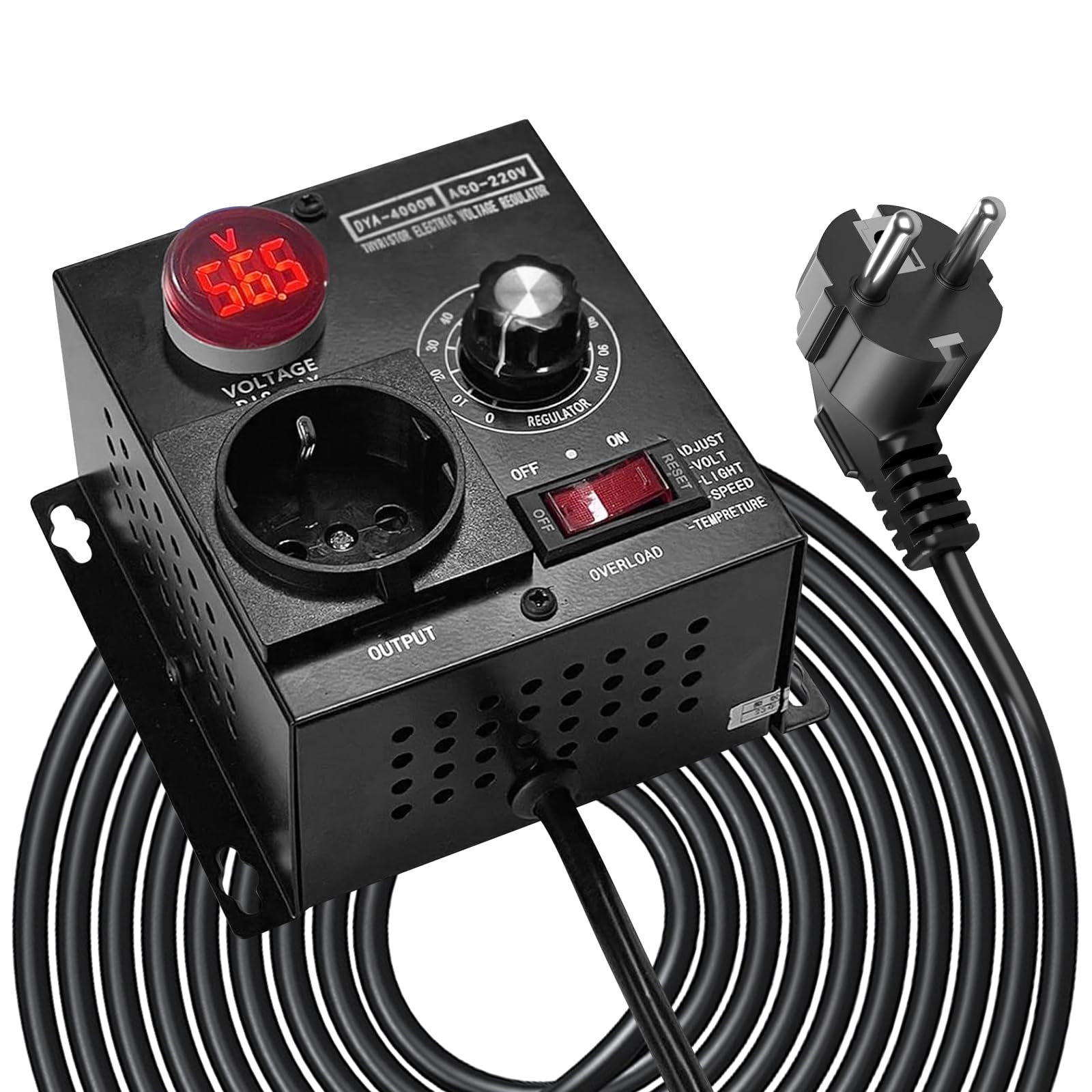 Régulateur Vitesse Thyristor Régulateur De Vitesse Thyristor 4000W - Contrôle Moteur AC 220V - Réglage Puissance Luminaire, Ventilateur, Chauffage Contrôle Luminosité Température