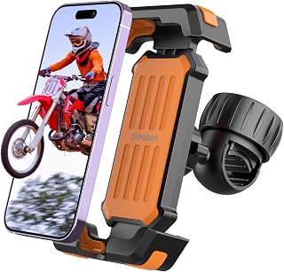 POSIKO Bike Phone Mount Holder, Motorcycle Bicycle Phone Mount, Cell Phone Holder Mount for e-Bike Bicycle Scooter ATV Handlebar Phone Cradle Clip for All 4.7"- 6.8" Cell Phones