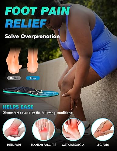 Miniatura 9 de Plantillas de soporte de arco para hombres y mujeres, insertos de soporte de arco para hombres, Negro -