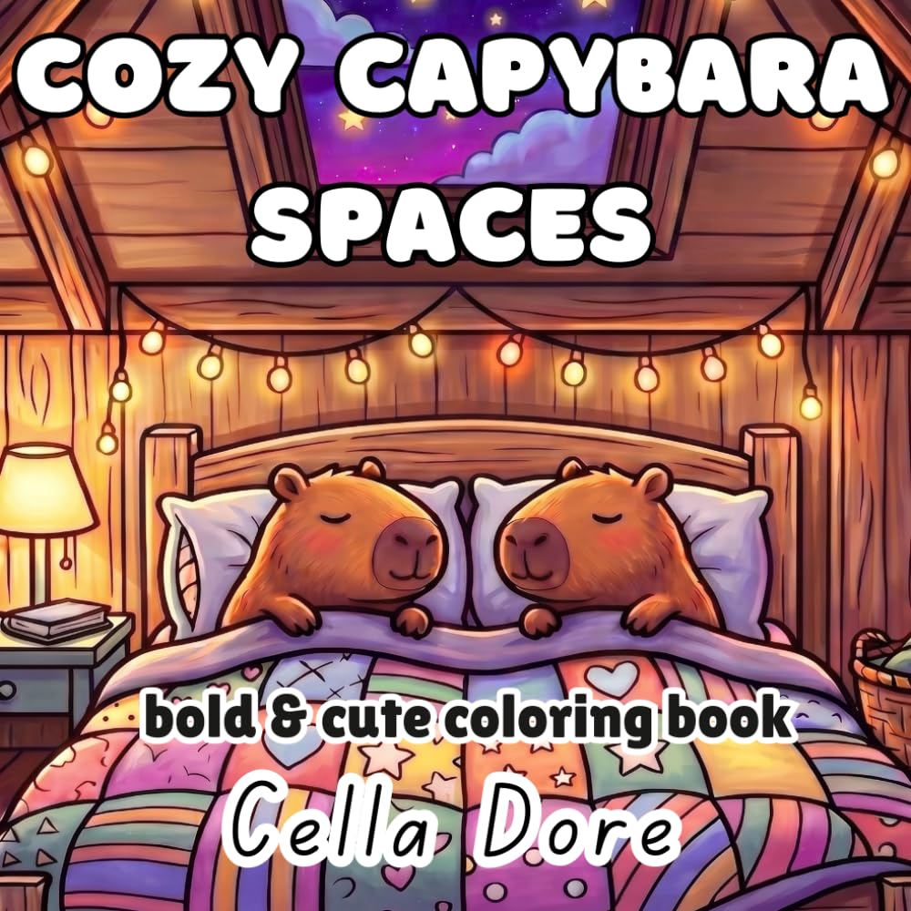 Cozy Capybara Spaces: bold & cute coloring book