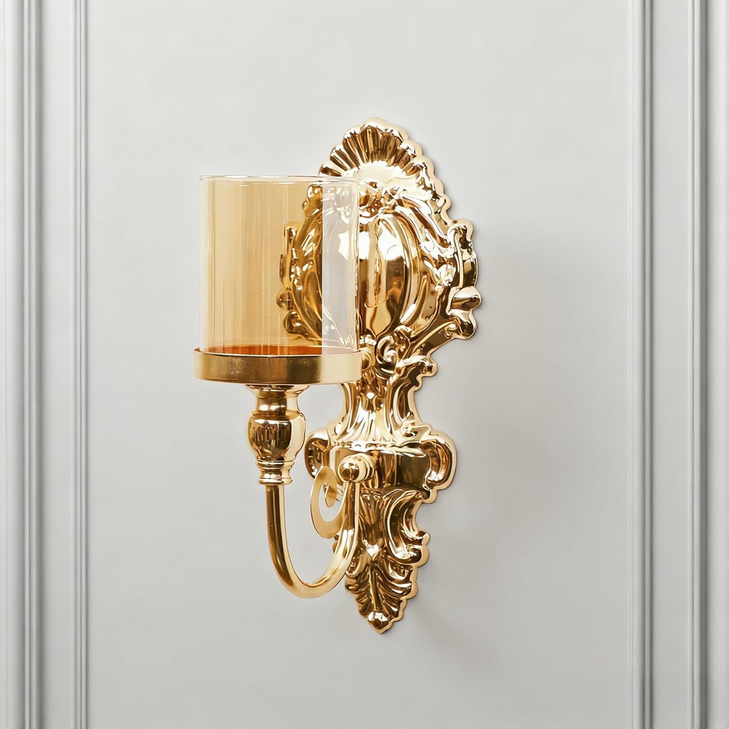 Wall Sconce Candle Holder Metal Candle Holder, Home Wall Decoration for Living Room, Bathroom, Dining Room（Single-Head）