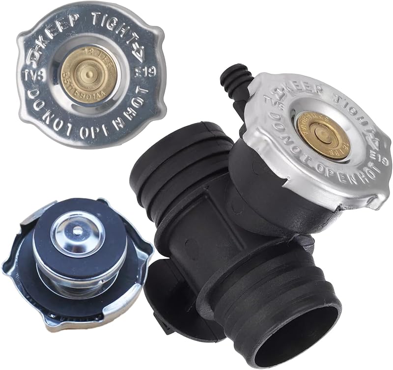 Gargalo de abastecimento do radiador UpAmcarker com tampa e tubo de água em T – Kit com 2 peças