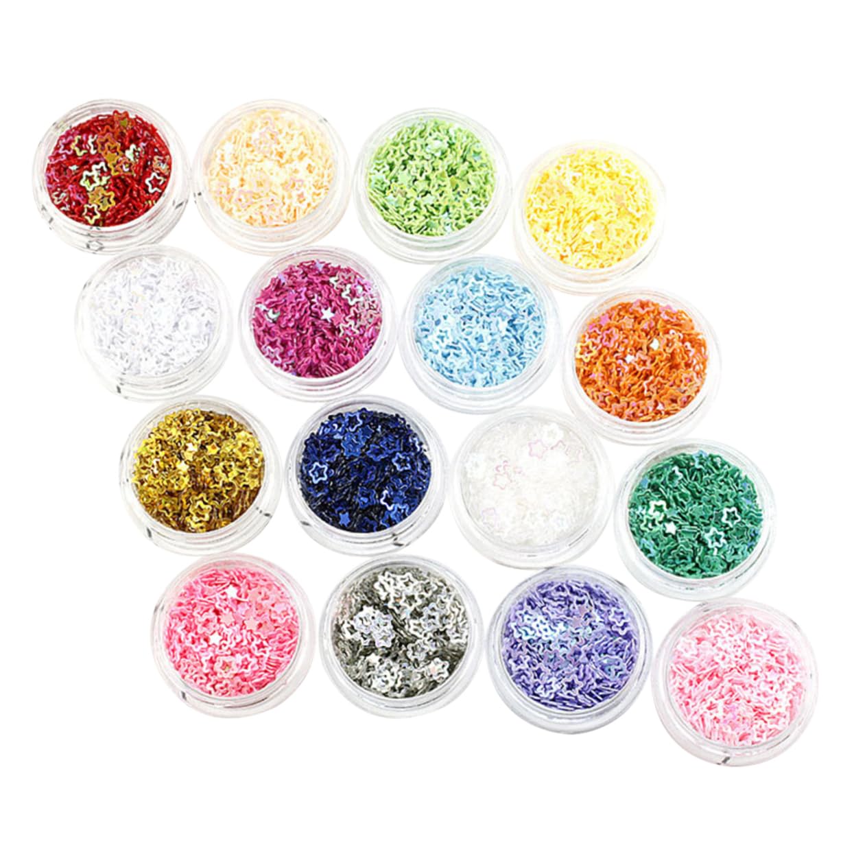 FOMIYES 4 Set Decorazioni Per Unghie Glitterate A Forma Di Stella A Cinque Punte Per Nail Art Decorazione Per Nail Art Eleganti Paillettes Per Unghie Affascinanti Paillettes Per 16box*4