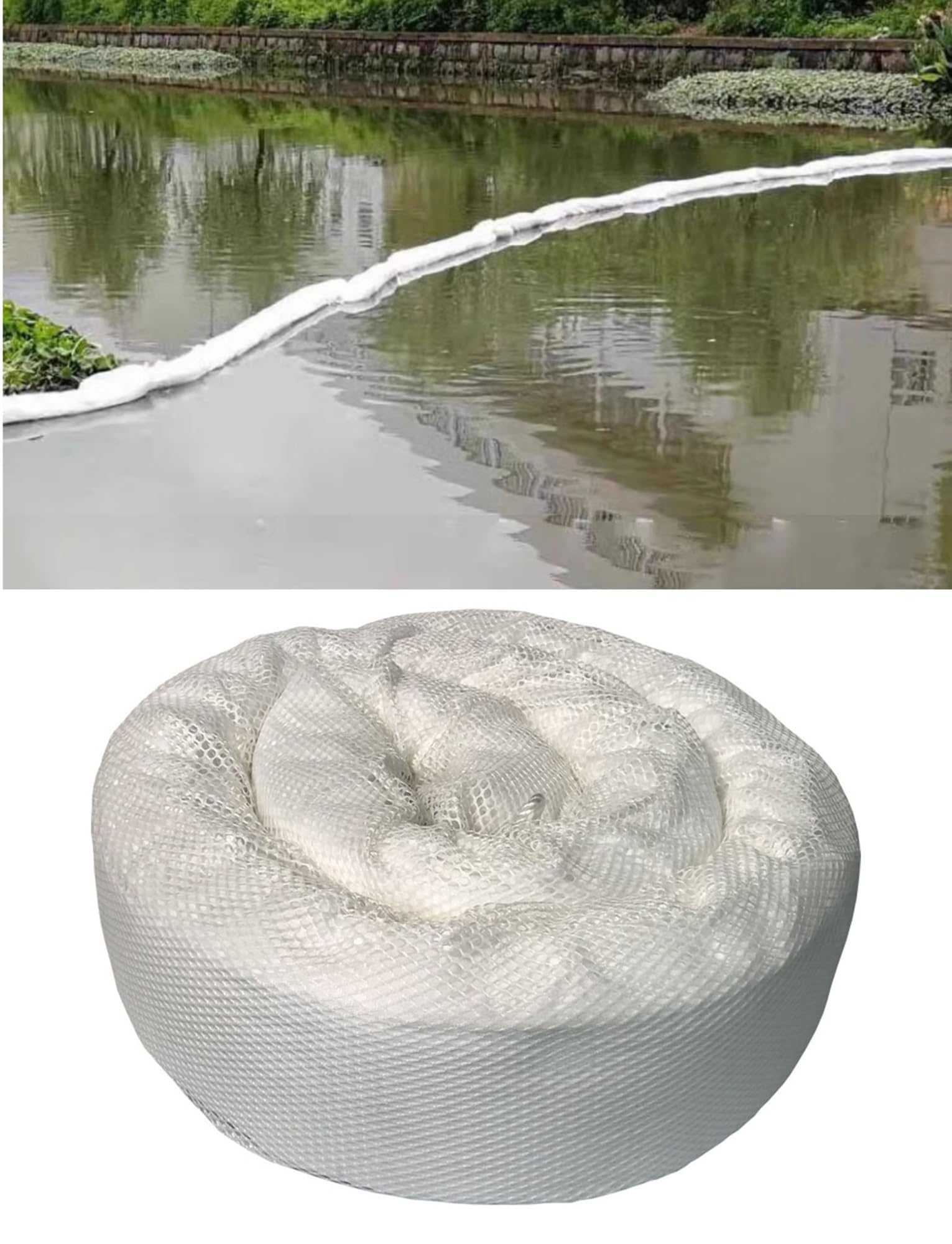Barrière absorbante anti-hydrocarbures (lot de 5), barrière absorbante réutilisable, grande capacité d'absorption pour nettoyer les déversements d'hydrocarbures (12,7 x 600 cm 5 x 236,2 pouces)