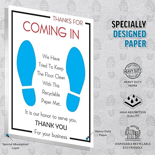 Miniatura 2 de Alfombrillas de papel resistentes para automóviles - Alfombrillas desechables para automóviles - Protector desechable para piso de automóvil -