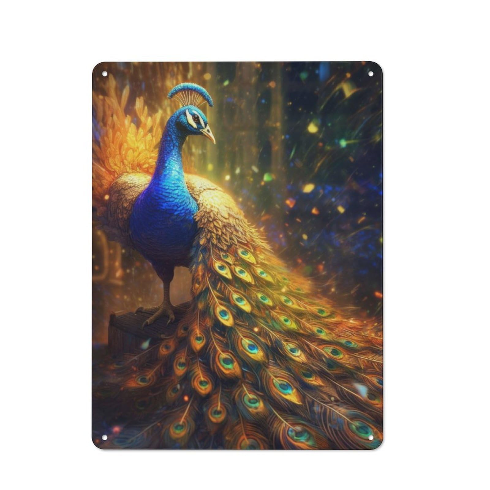 Junmoney Peacock Vintage Metal Wall Decor 40X30cm, Tin Sign For Cafe, Pub, Workshop Or Home Bar, For Casual British Interiors