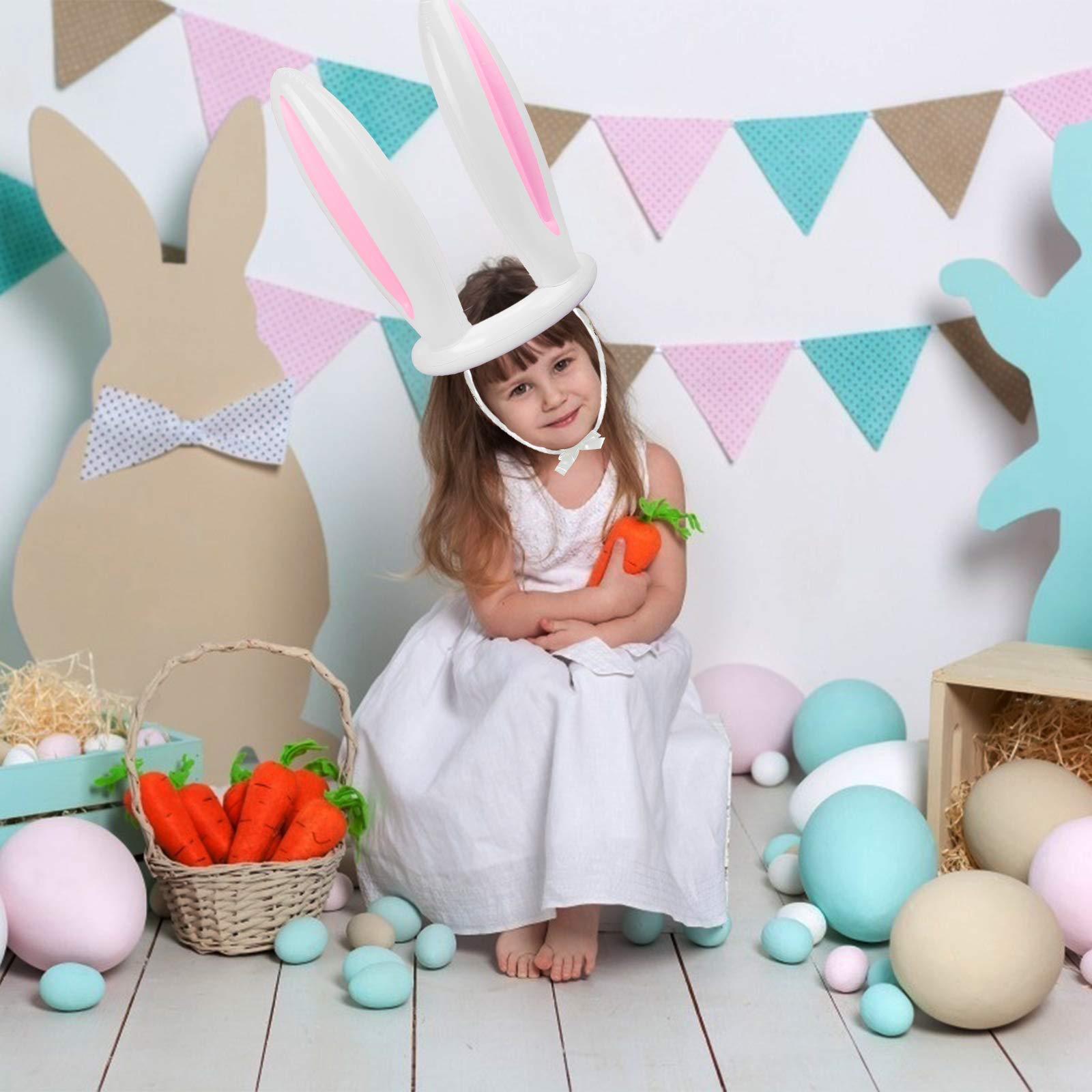 Gioco Gonfiabile Pasquale - Orecchie Da Coniglio E Anelli Per Lancio, Divertimento In Famiglia - Foto 12