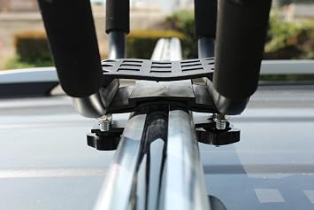 TMS Kayak Roof Racks for 2 Kayaks - Dual Universal Fit Carriers Include Two Sets of Straps for Cars, Trucks and SUVs - Easy to Mount J-Bar Style Carriers for Kayaks Canoes Paddleboards and Surfboards
