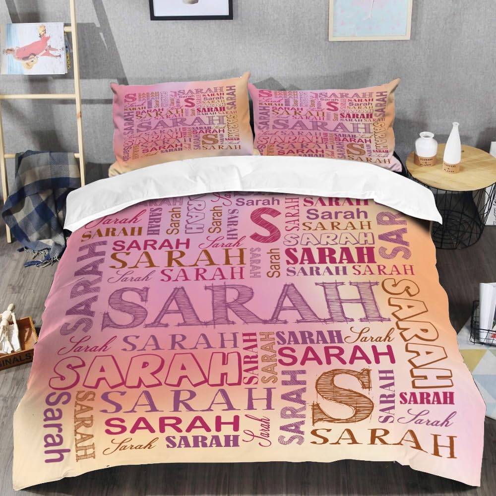 Personalized Monogram Bedding Set, Custom Text Comforter, Personalized Name Comforter, Custom Name Duvet Cover, Monogram Comforter Set Queen