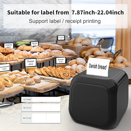 Miniatura 3 de Máquina etiquetadora con cinta, CLABEL 220D impresora térmica de escritorio con cabina USB, ventanas de soporte, para oficina y hogar