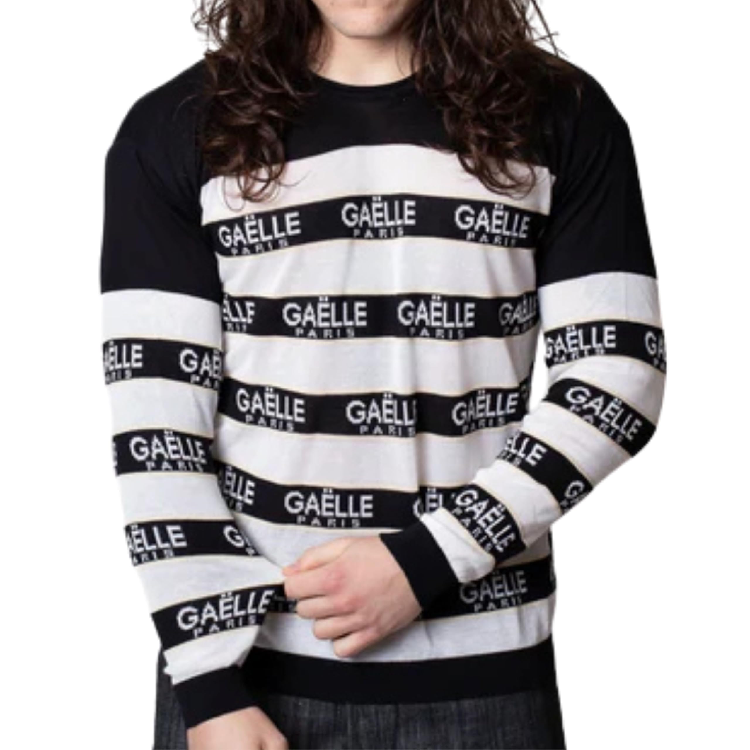 Pull à capuche Gaelle homme coton noir blanc sweat mode urbaine - 4
