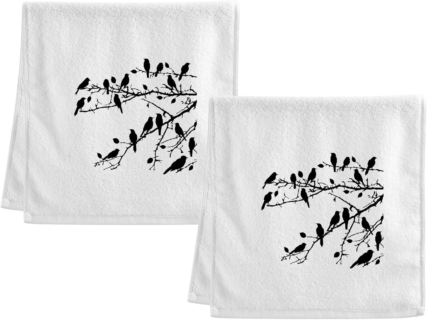 Soft Cotton Face Wash Towels Watercolor Bunny Animal Rabbit Bath Hand Towels for Working Out Bathroom Decorative Set of 2 for Guest Shower 16x30 Inches