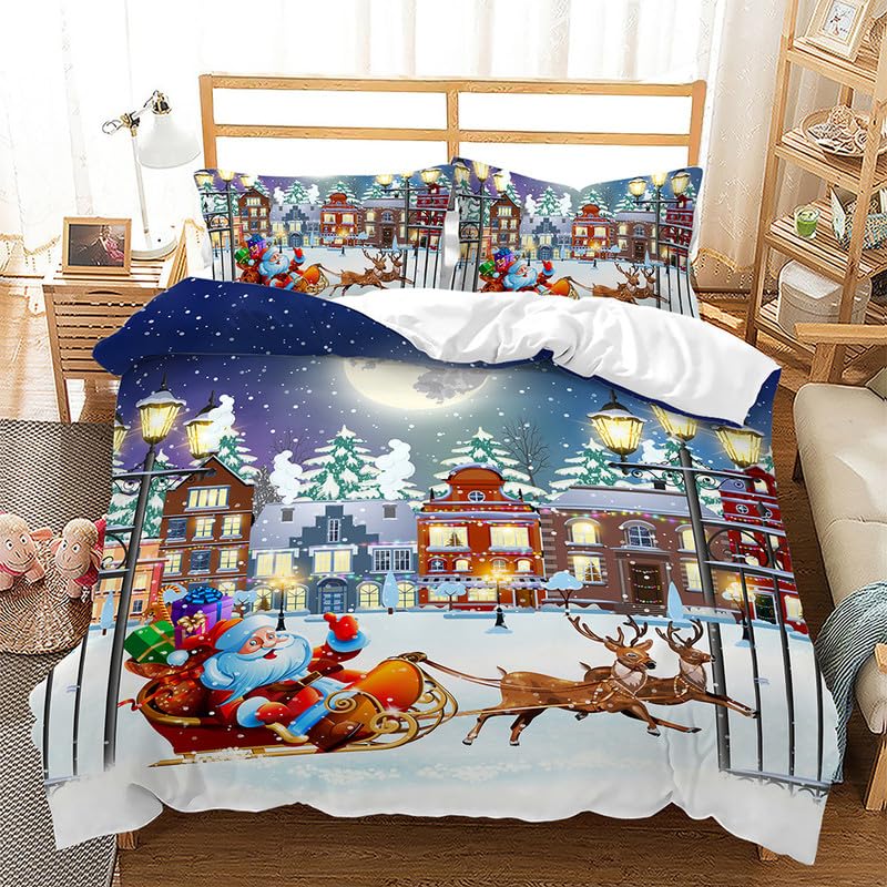 Housse de Couette 240x260 Neige de Wapiti avec 2 Taies d'Oreiller
