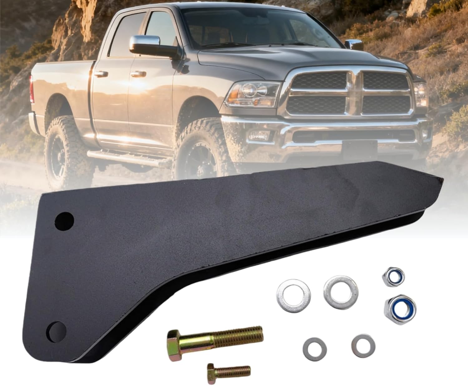 Front Track Bar Drop Bracket for Dodge Ram 2500 4WD 2014 2015 2016 2017 2018 2019 2020 2021 2022 for 2-5" Lift Kit Heavy-Duty Front Track Bar Relocation Bracket