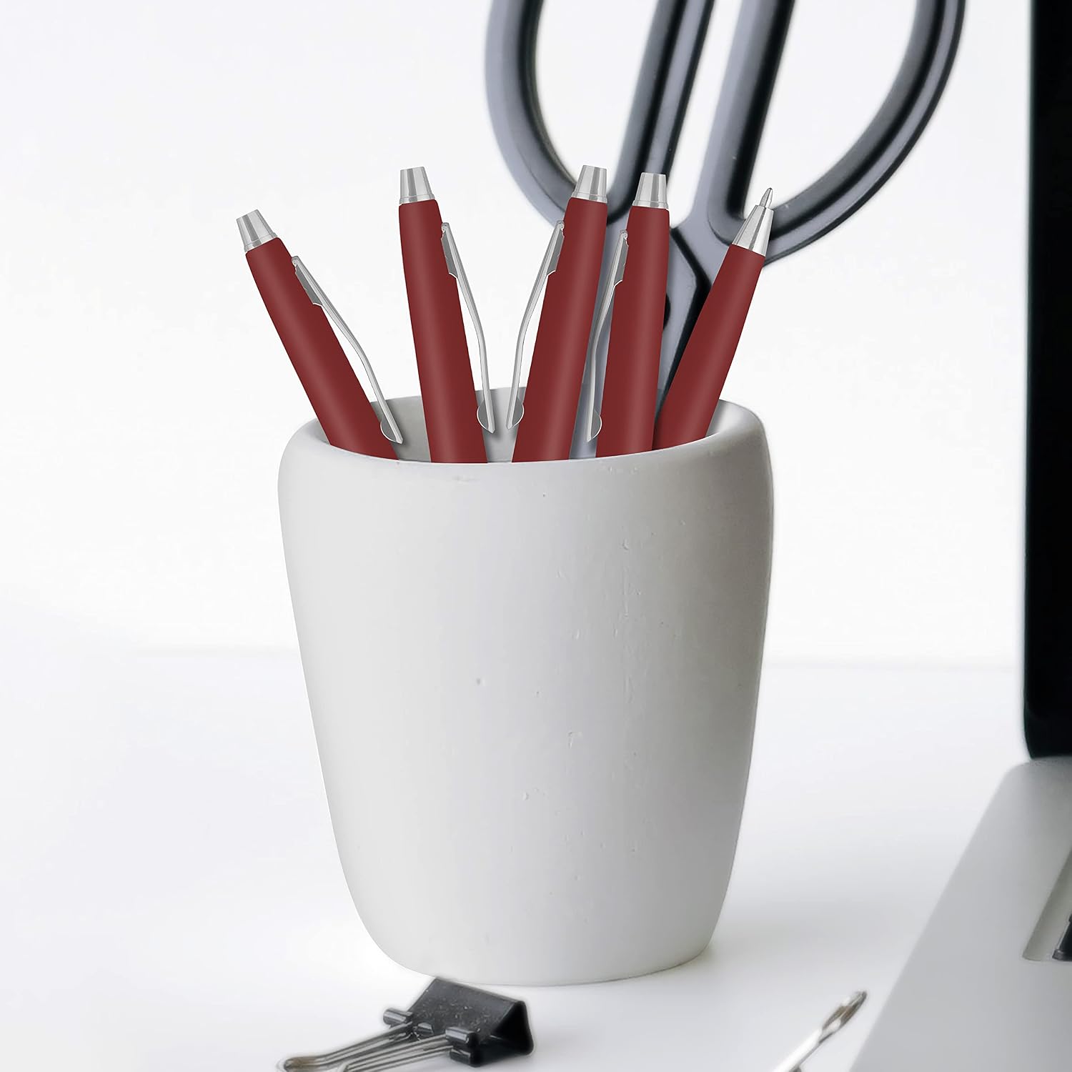 Personalized Langham Ballpoint Pens, Set of 10 by DISCOUNT PROMOS - Black Ink, Great for Office, Business, Tradeshows - Burgundy