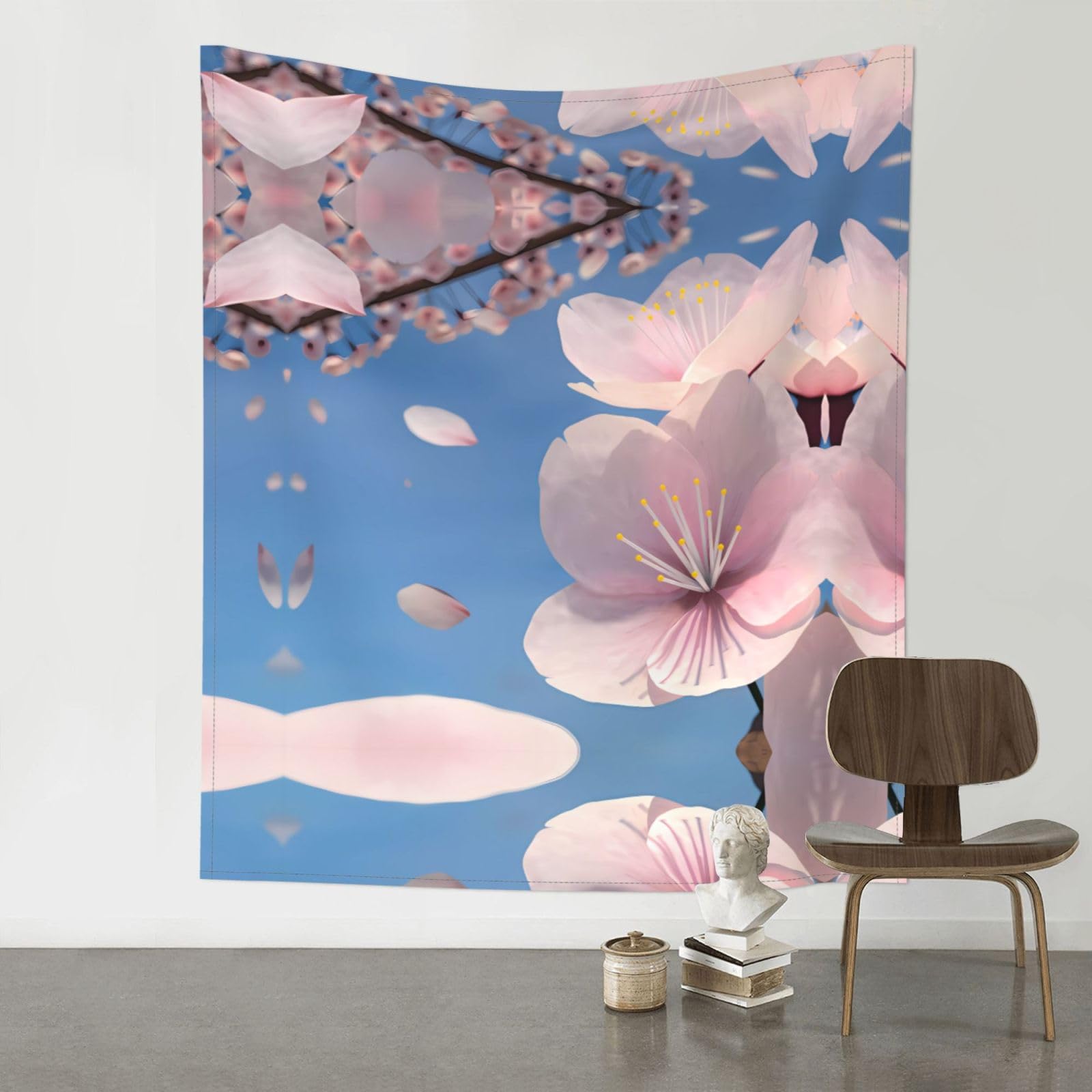 WHJSSF Cherry Blossoms Prints Wall Tapestry 60x51in - Boho Decor Throw for Bedroom, Dorm, Picnic & Outdoor Adventures