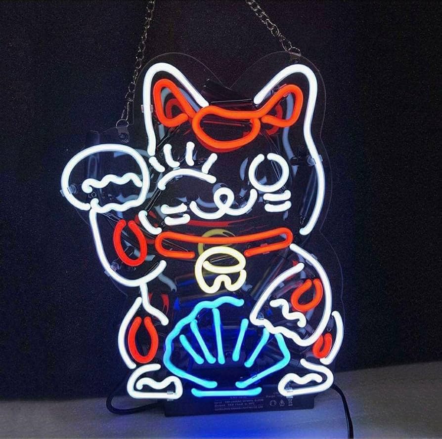 LEDネオン　オーダーメイド　招き猫　LED看板 お洒落インテリア  オリジナル LEDネオン オーダーメイド 招き猫 LED看板 お洒落インテリア