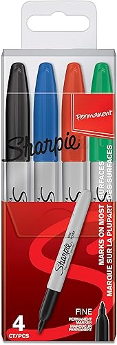Vista 22 de Sharpie Marcador permanente, punta fina para detalles llamativos, tinta negra, 1 rotulador Negro