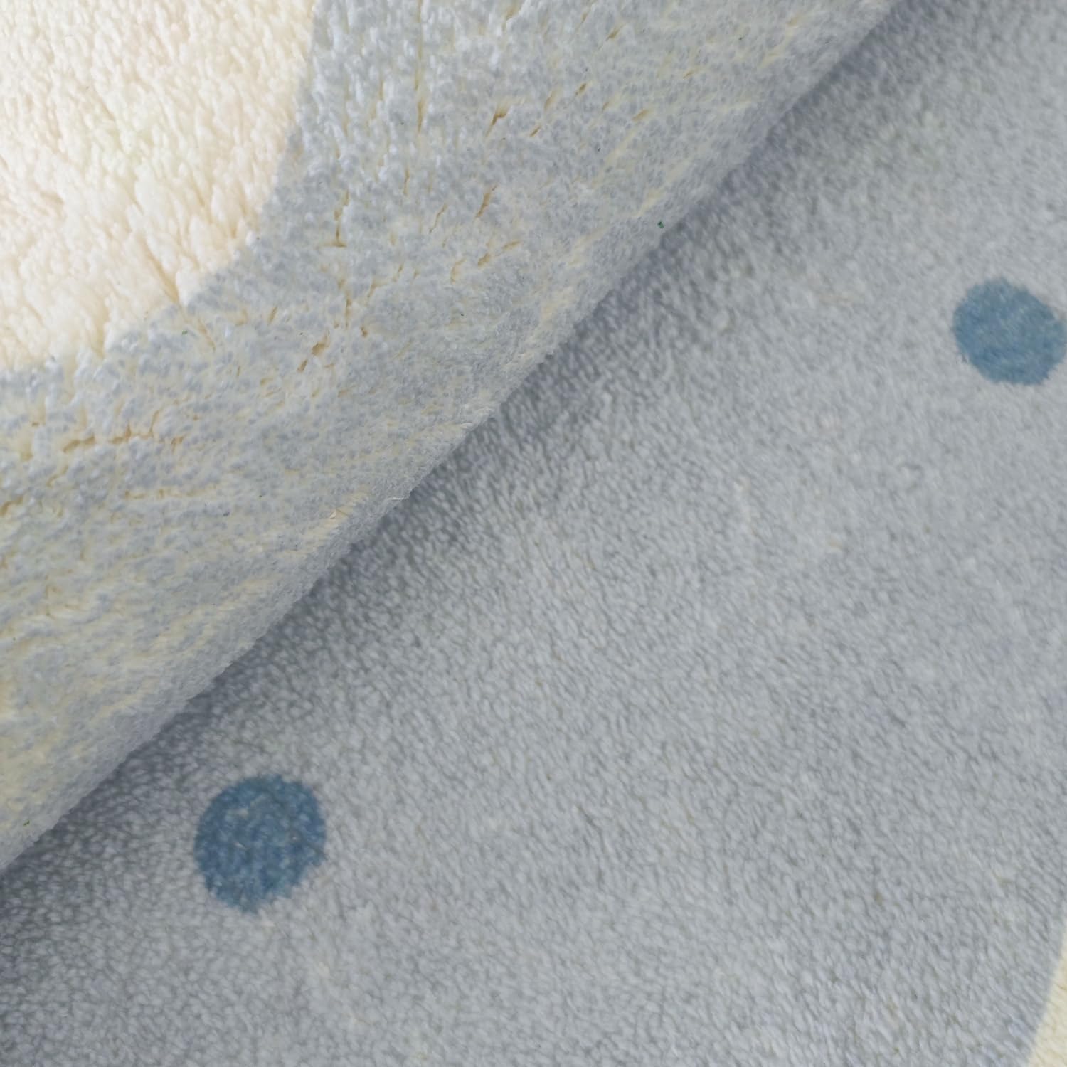 Poowe Blue Cookie Kids Room Rug,47.2" Round Washable Area Rugs Nursery Crawling Mat for Baby Boys Girls Floor Non Slip Carpet for Living Room Bedroom Playroom Classroom