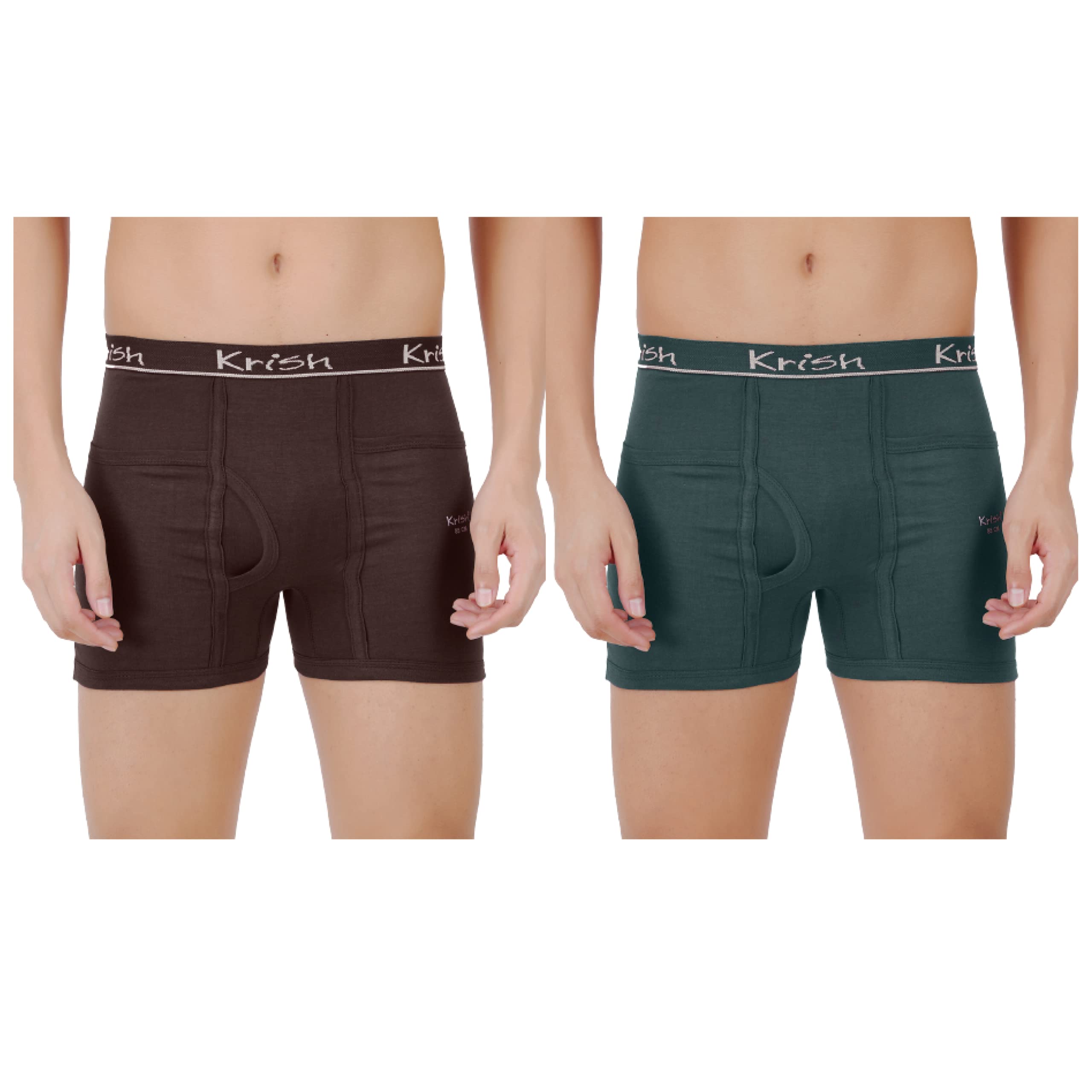 Men's Cotton Pocket Trunks Outer Elastic Innerwear Combo (Pack of 2) - Multicolor-picture-14