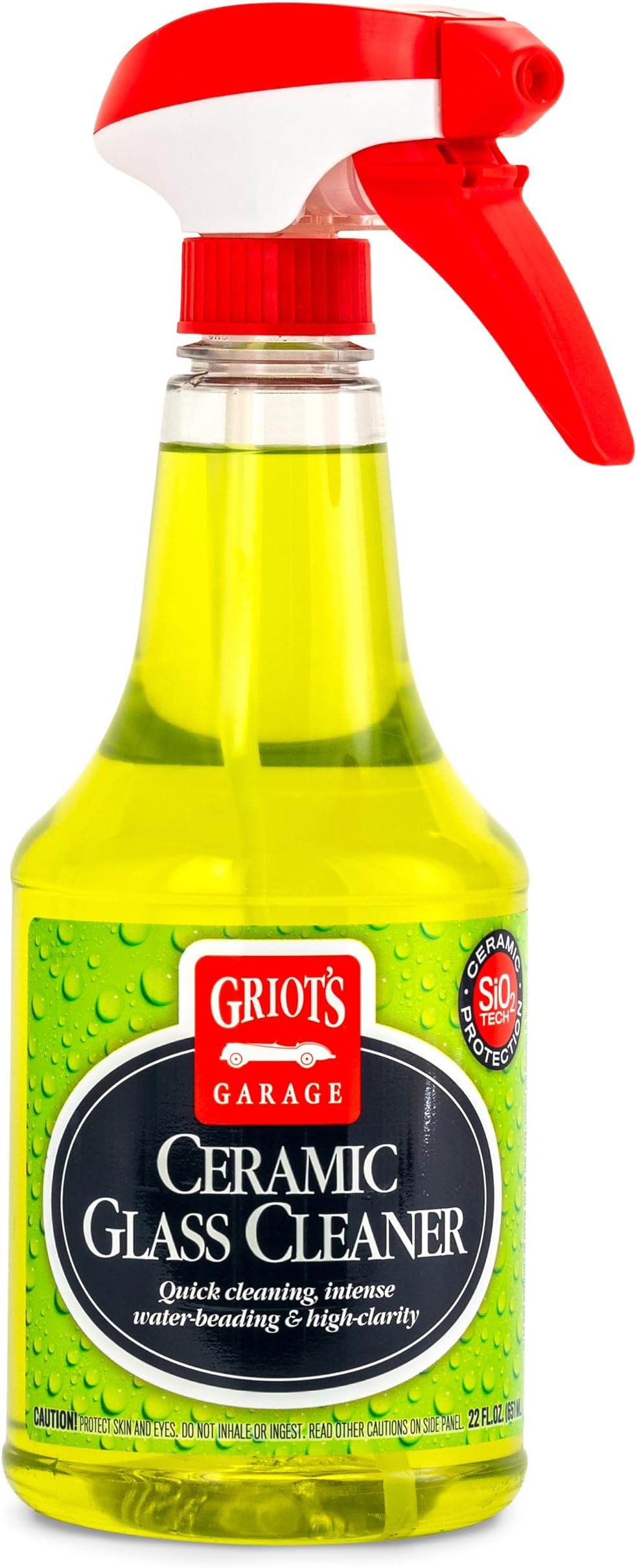 Ceramic Glass Cleaner Spray for Car Windows, Windshields, Mirrors and Home Use, Cleans and Protects, Streak-Free, 10835, 22oz