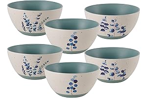 Pfaltzgraff 6-Piece Floral Matte Soup and Cereal Bowls Set