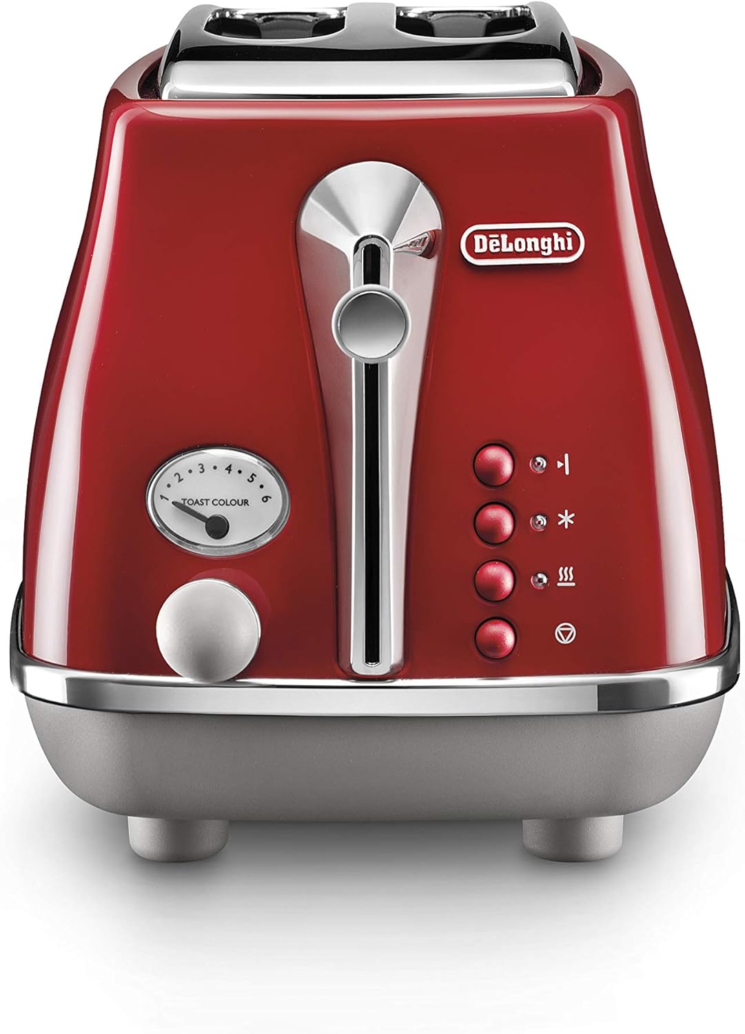 De'Longhi Icona Capitals 2 Slice Toaster CTOC2003.R, Reheat, Cancel and Defrost Functions, 6