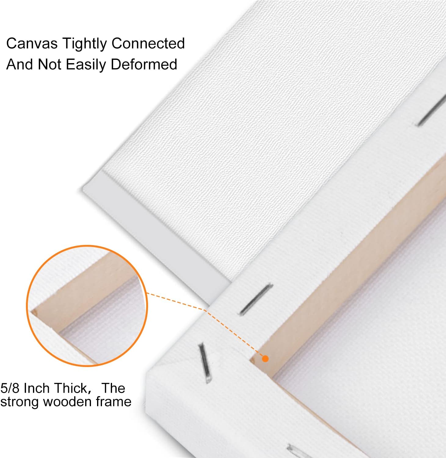 14 Packs Stretched Canvases for Painting, Multi Pack 11x14, 9.44x12, 8x10, 5x7, 4x4, Round Canvas with 8x8,10x10(2 of Each), Blank Primed Canvas, for Oil Paint, Acrylic Paint, for Beginners, Artists. - Image 3
