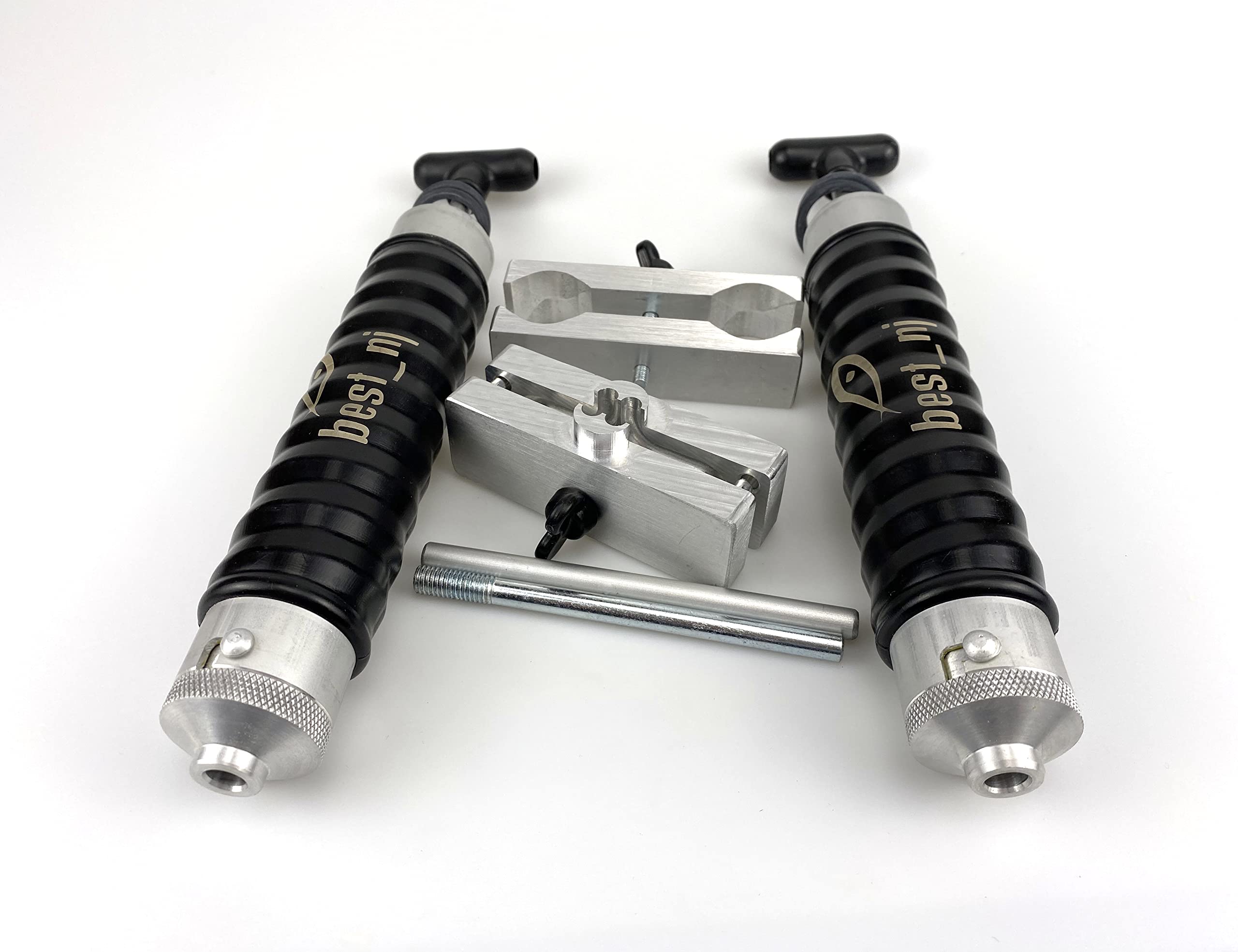 120+120 ml de aluminio doble inyector mezclado conjunto para plástico suave pesca señuelo molde