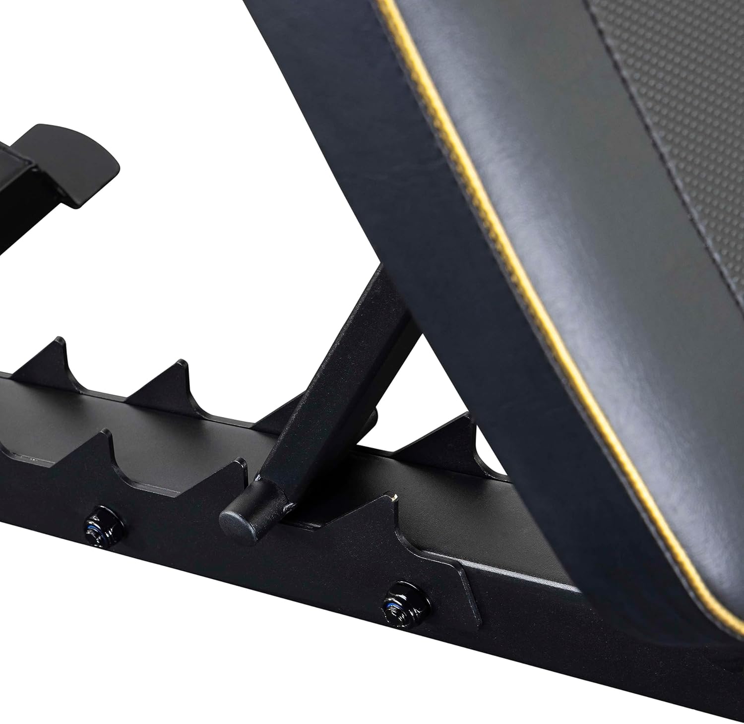 Close-up of Tunturi Centuri UB100 backrest adjustment mechanism