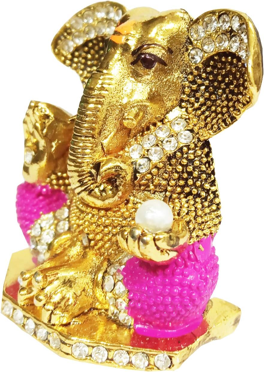 Purpledip Metal Idol Lord Ganesha (Ganapathi): Collectible Statue of Blessing Ganesh (12136)