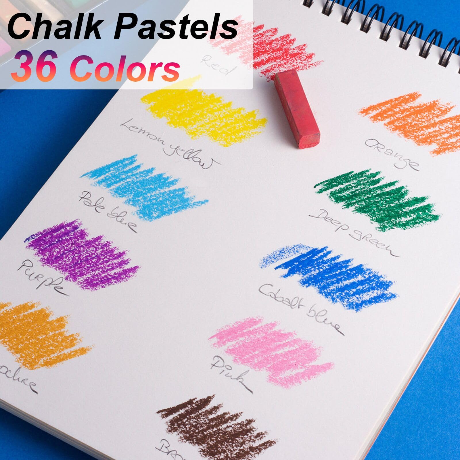 Dlicoda Soft Pastel Sticks, PCS Vibrant Colors Chalk Sticks for Artists, Pastels Art Supplies for Drawing, Blending, and Shading: 36