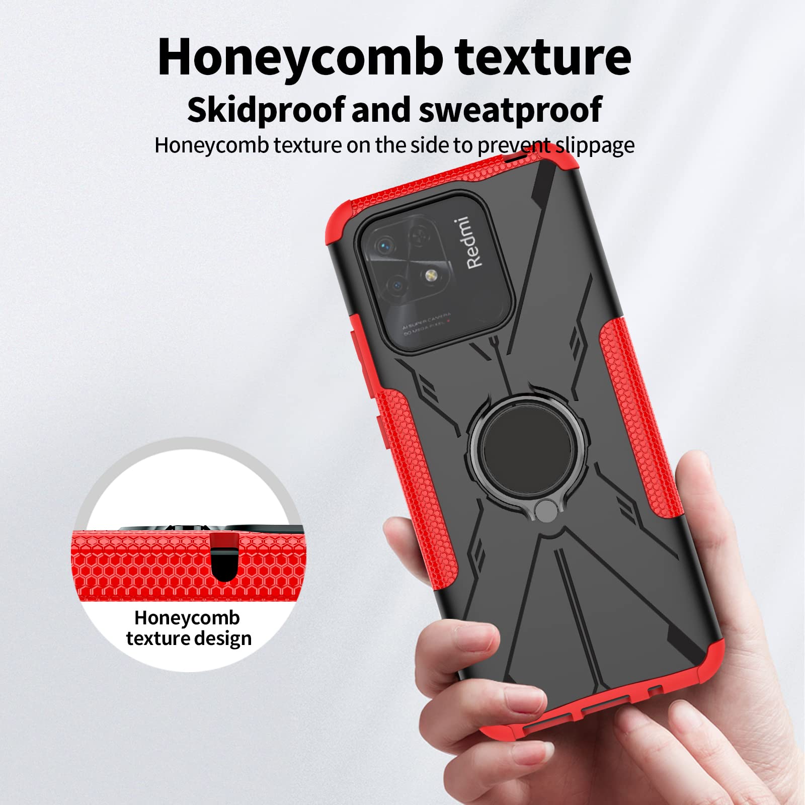 MUMOYAN Hoes voor Xiaomi Redmi 10C, Hybrid 2-in-1 TPU + PC 360