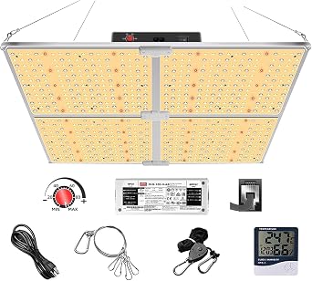 Plant Grow Light, LED Photosynthesis Light, 4000W, LM301B Light Chip, Full Spectrum, Light Supplement, MeanWell Driver, Daisy Chain Function, Dimmable, 3000K, 5000K, 660nm, 760nm, IR, Ultra Thin, For Indoor Cultivation Lighting, Promotes Plant Growth, For Agriculture, Gardening, Temperature Hygrometer Included Japanese Standard Plug