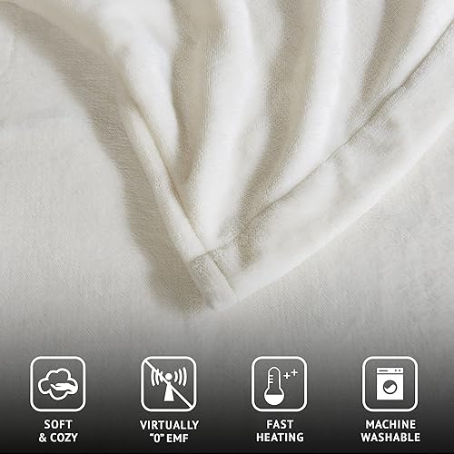 Miniatura 4 de Manta eléctrica calentada Beautyrest para clima frío, manta calentada de calentamiento rápido, apagado automático, prácticamente cero EMF,