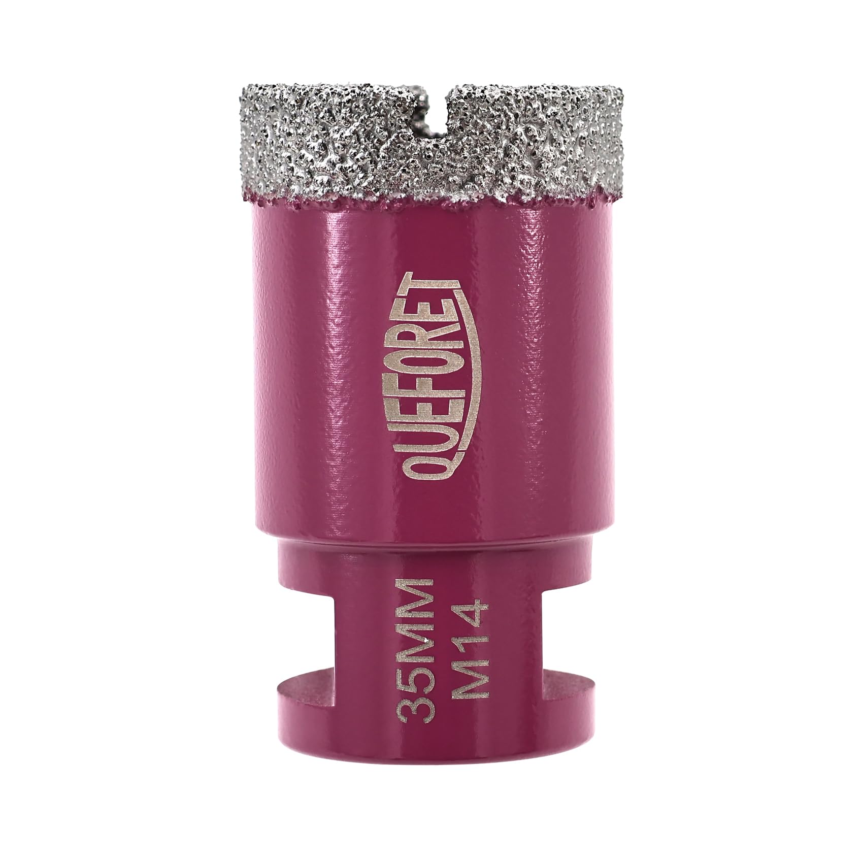 QUEFORET Diamond Drill Bit 35mm x M14 - Diamond Hole Saw for Ceramic Porcelain Tile Marble Granite, Pink, 35 mm x 1