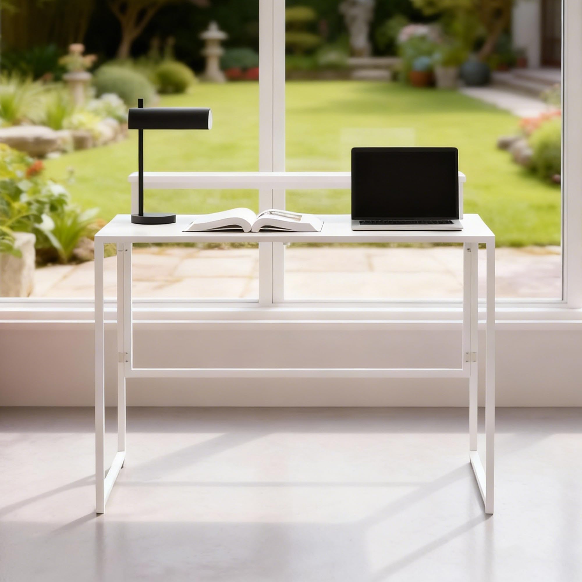 HOMCOM Schreibtisch Klappbar mit Monitorhalterung 100 x 48 x 87,5 cm Weiß