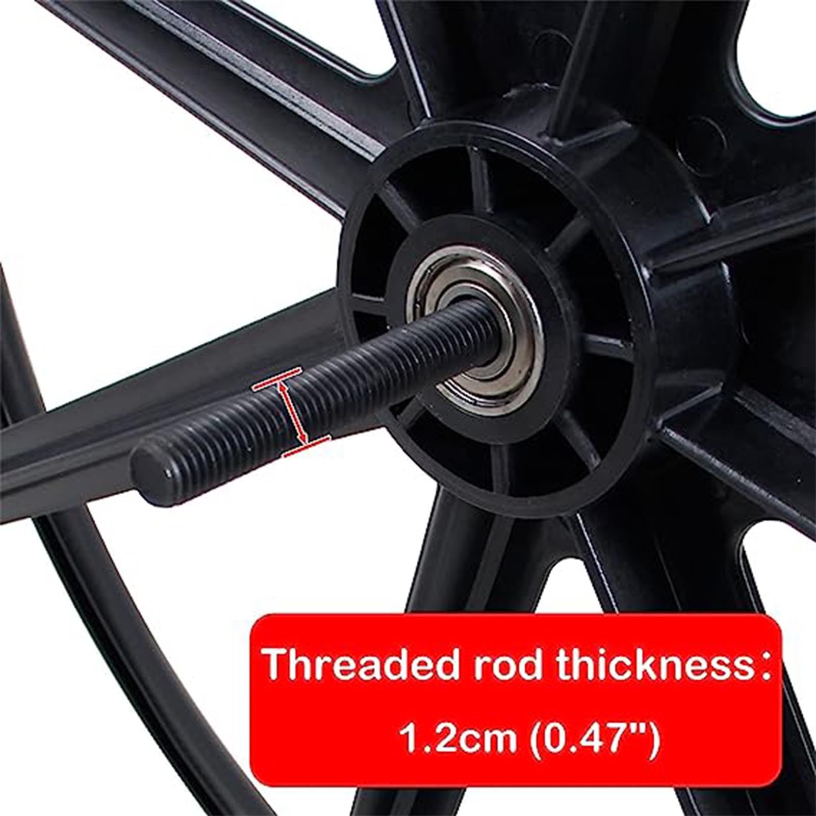 2er-Set Rollstuhlrad, Polyurethan-Vollreifen Hintere Rollstuhlradbaugruppe, 20/22/24 Zoll Rollstuhl-Hinterrad, Integral geformtes Rad für alle Arten von Rollstühlen,Schwarz,20in(51cm)*13/8