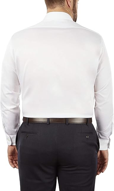 Van Heusen Men's FIT Dress Shirt Flex Collar Stretch Solid (Big and Tall),  Black, 18\